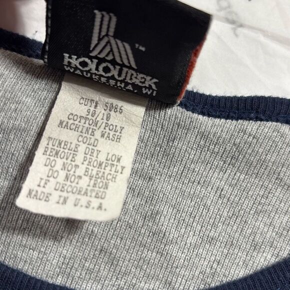 Harley Davidson Motorcycle VTG Long Sleeve Glitter Tee Navy Grey M - Picture 10 of 10